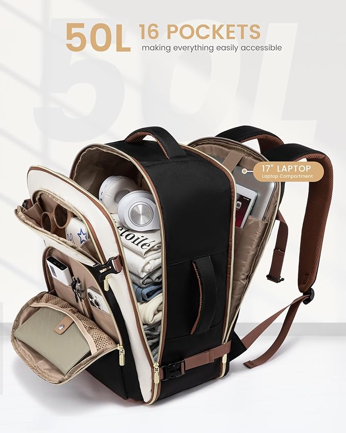 LOVEVOOK Travel Essentials Carry on Backpack 50L Travel Backpack - Image 4