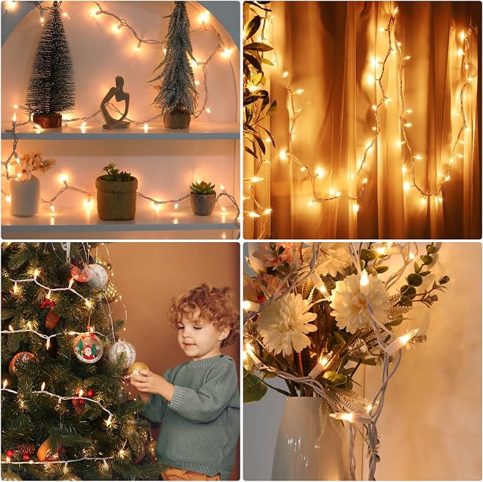 Meteds Christmas Lights 2 PCS 50 Count Clear Mini Lights White Wire UL - Image 5