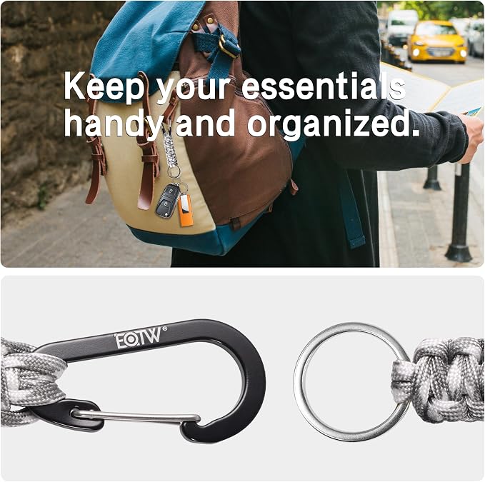 EOTW Paracord Keychain for Men Women Paracord Carabiner Backpack Keychain - Image 5