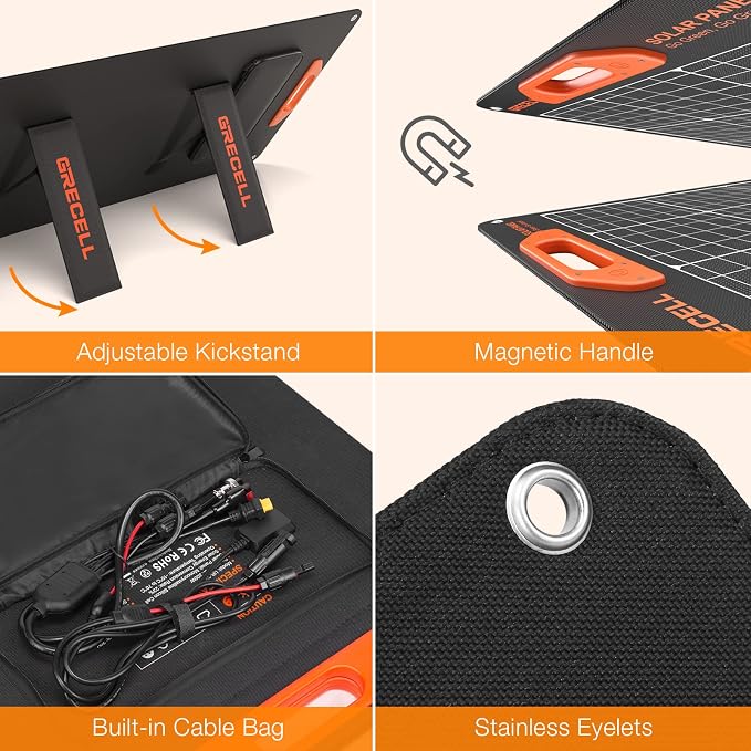 200W Portable Solar Panel for Power Station Generator, 12V/24V Flexible - Image 6