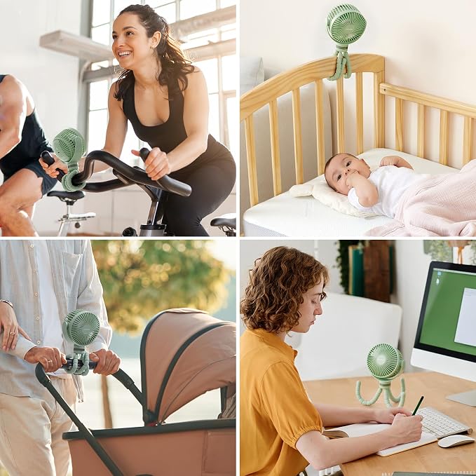 Momcozy 8000mAh Portable Stroller Fan, 27H Ultra-long Battery Life Detachable 4 - Image 8