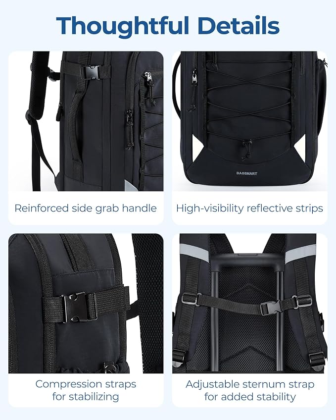 BAGSMART Carry On Backpack, 17.3 Inch Large Travel backpack Carry On Flight - Image 7