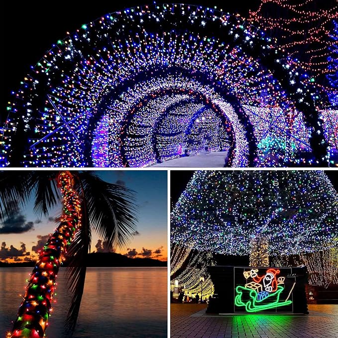 2 Pack 480 LED Solar Chrismas Lights Outdoor, 170 FT Super Long Solar String - Image 4