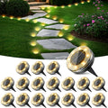 Peasur Mini Solar Ground Lights, 18 Pack Flat Solar Disc Lights Outdoor by Peasur
