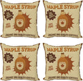 Ambesonne Retro Throw Pillow Cushion Case Pack of 4, Maple Syrup Ad by Ambesonne