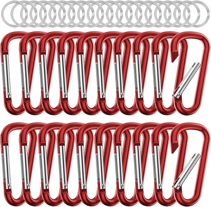 sprookber 2.28" Small Carabiner Clip Keychain, D Ring Caribeaner Clip, Key Clip by Sprookber