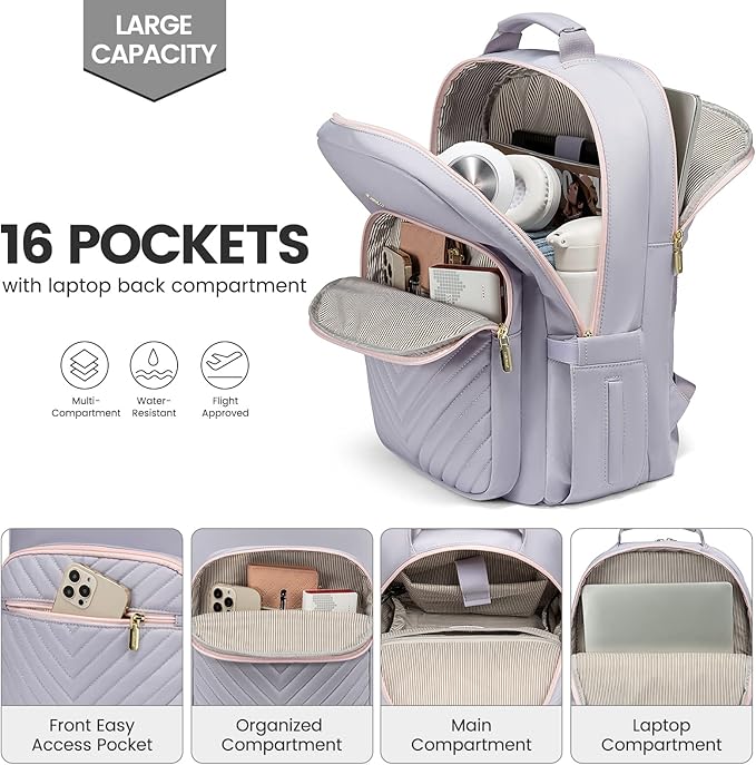 LOVEVOOK Laptop Backpack for Women 18.4 inch, Cute Womens Travel Backpack Purse - Image 3