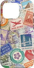 World Map Travel Passport Stamps Postage Stamp Case by Unknown