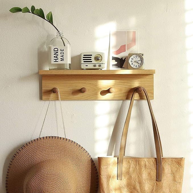 Entrance Coat Rack ，Coat Hooks, Wall-Mounted Wooden Hook Rack, Wall-Mounted - Image 8