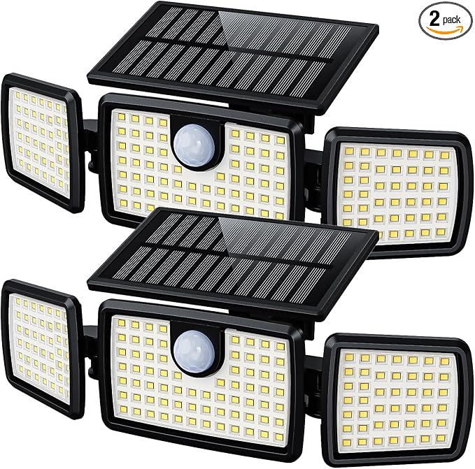 MIHANI Solar Flood Lights Outdoor, 2500LM Motion Sensor Security Lights by MIHANI