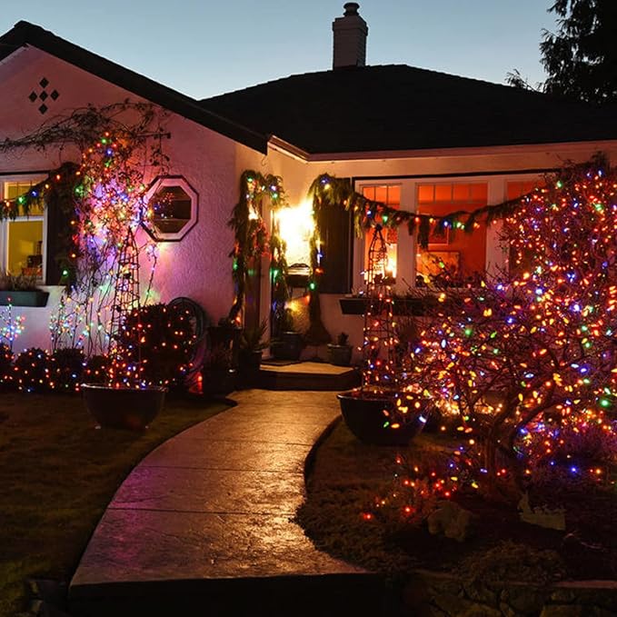 Multi Colored Christmas Lights, 2 Pack Total 40FT 200 Count Incandescent - Image 7