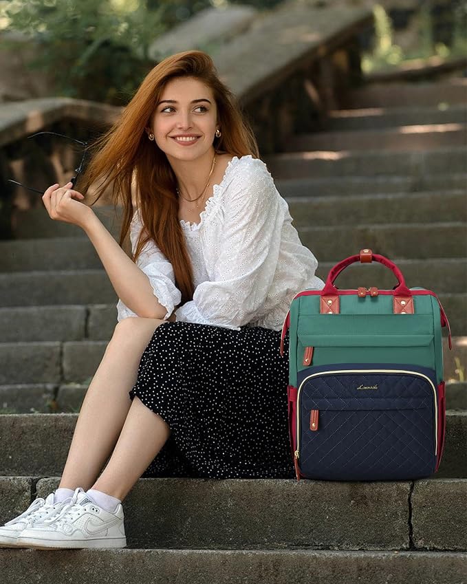 LOVEVOOK Laptop Backpack for Women, 15.6'' Waterproof Nurse Bag Teacher Work - Image 2