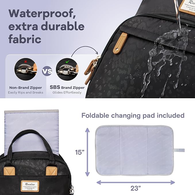 RUVALINO Diaper Bag Backpack-Multifunction Baby Travel Bag - Image 6