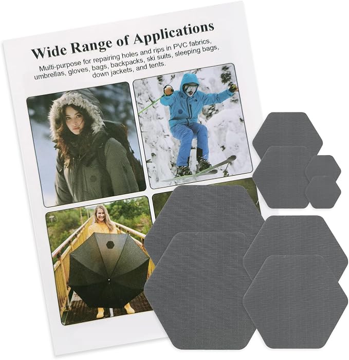 J.CARP 8PCS Nylon Repair Patches, Self Adhesive & Waterproof Patches, Nylon by JCARP