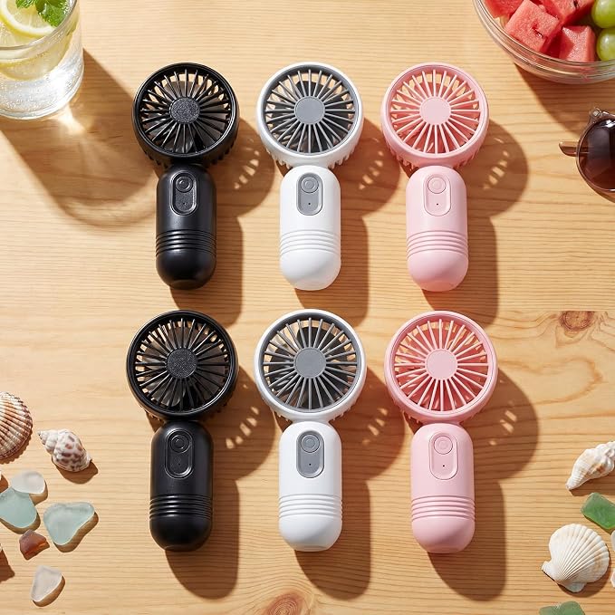 Rossesay 6 Pcs Mini Portable Fan Bulk Cute Handheld Lightweight Small Little - Image 6