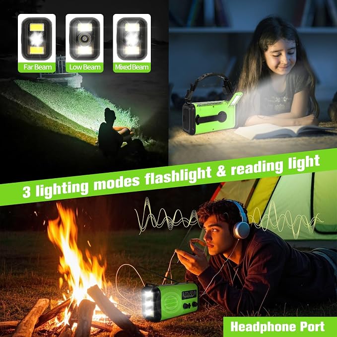 20000mAh / 74000mWh Emergency Crank Radio, NOAA/AM/FM Portable Weather Radio - Image 5