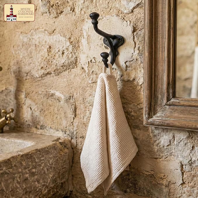 Mystic Colonial Rustic Cast Iron Wall Hooks Heavy Duty Retro Utility Hooks - Image 6