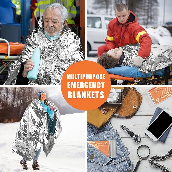 QIO CHUANG Emergency Mylar Thermal Blankets -Space Blanket Survival kit Camping - Image 5
