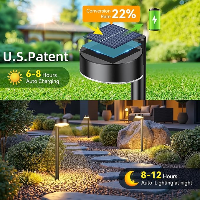 Ahaorigin 12 Pack Solar Pathway Lights Outdoor, 12 Brighter LED Solar Lights - Image 3