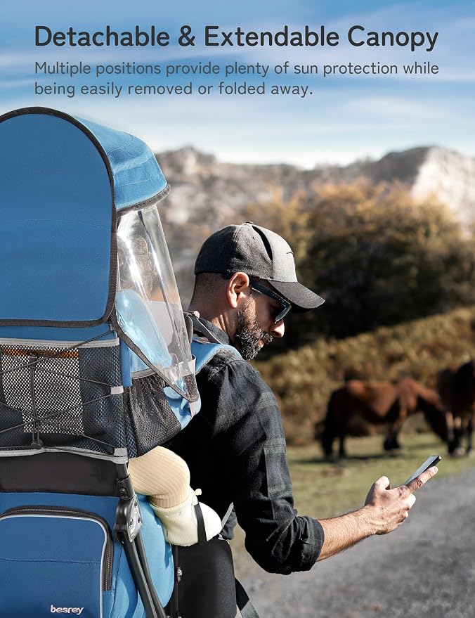 besrey Baby Backpack Carrier, Toddler Hiking Backpack - Image 3