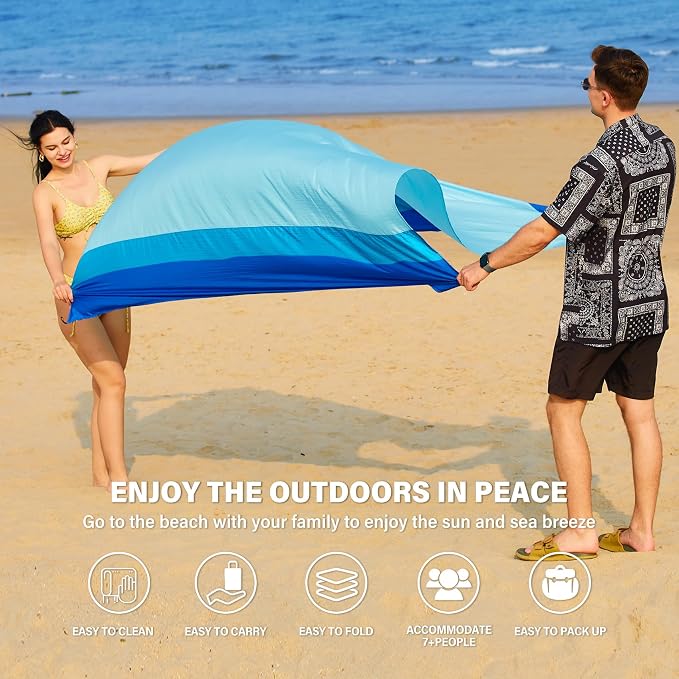 Famstar Beach Blanket Oversized Extra Large 10'X 9', Waterproof Sandproof Beach - Image 3