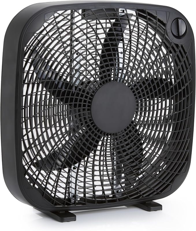 Amazon Basics 3-Speed Box Fan for Bedroom, Portable by AmazonBasics