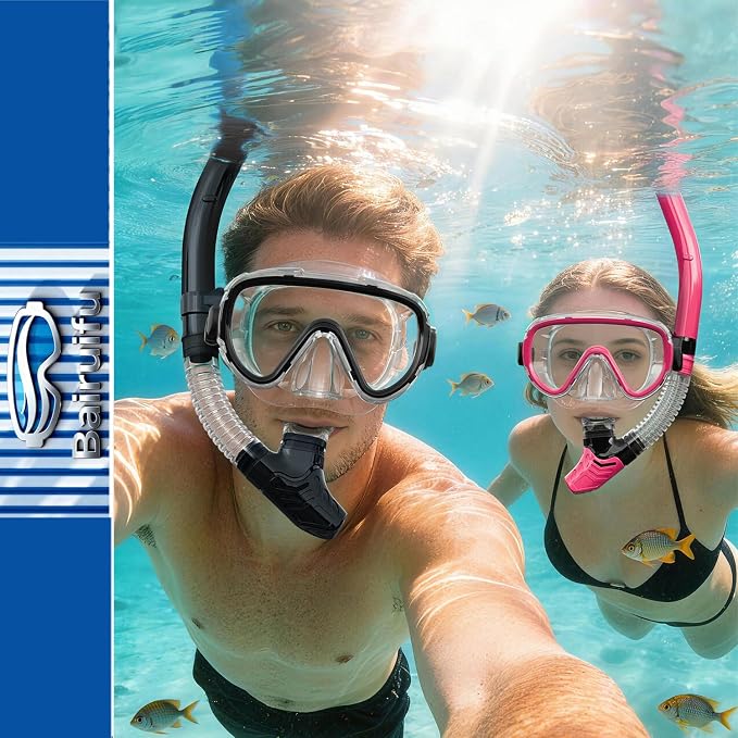Bairuifu 2-Pack Snorkel Gear for Adults | Enhanced Anti-Fog & Anti-Leak - Image 7