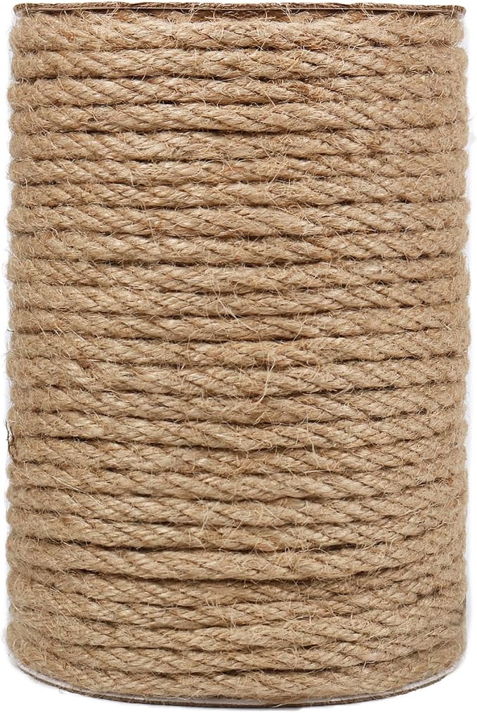 Tenn Well 6mm Jute Rope, 164 Feet Strong and Thick Twine Rope by TennWell