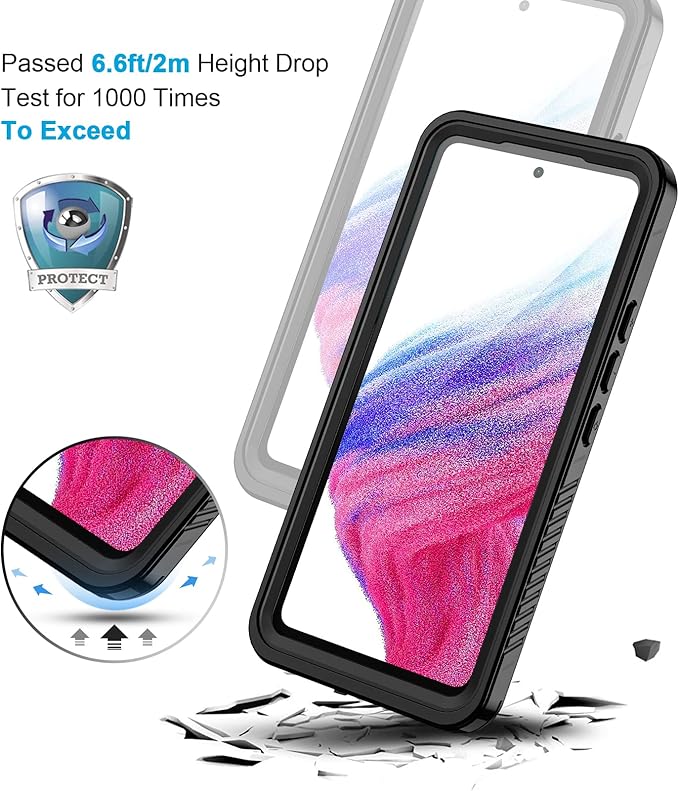 Lanhiem for Samsung Galaxy A53 5G Case, IP68 Waterproof Dustproof - Image 5
