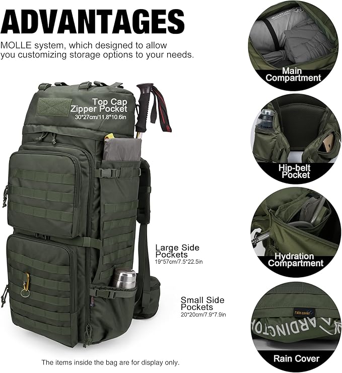 Mardingtop 75L Molle Hiking Internal Frame Backpacks - Image 4
