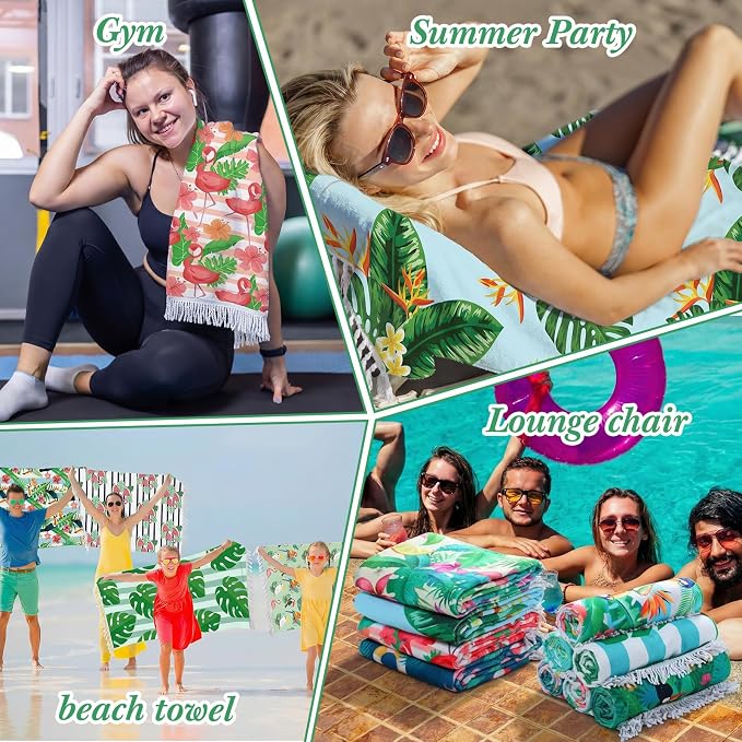 Peryiter 24 Pack Microfiber Oversize Turkish Beach Towel Set 12 Large Absorbent - Image 6