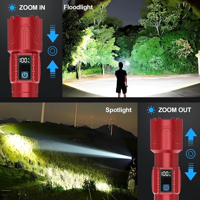 Rechargeable Tactical Flashlights 2000 High Lumens - 5000mAh Super Bright LED - Image 8