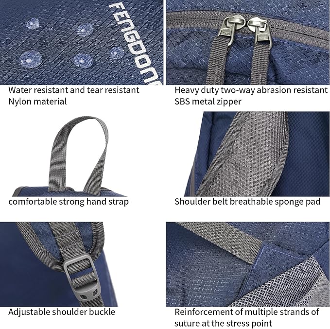 FENGDONG 35L Lightweight Foldable Waterproof Packable Travel Small Hiking - Image 4