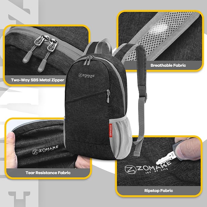ZOMAKE Ultra Lightweight Packable Backpack 10L, Small Foldable Backpacks Hiking - Image 4