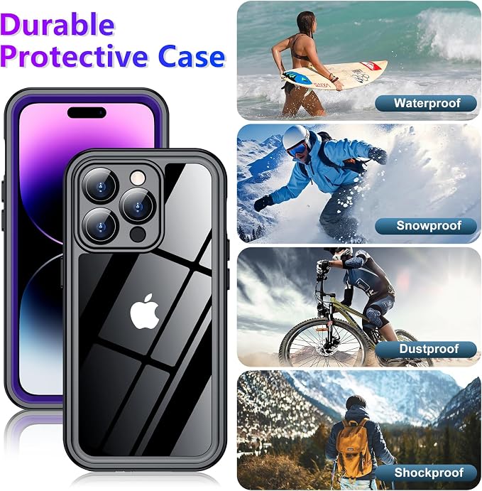 Temdan Compatible with iPhone 14 Pro Max Case Waterproof, Built-in Screen & - Image 5