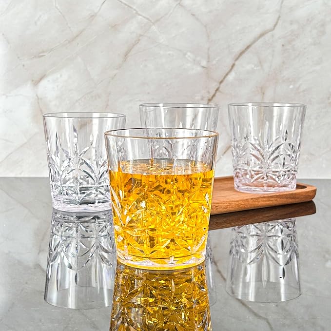 Lily's Home Unbreakable Premium Drinking Glasses Set of 4, Plastic Cups by LilysHome