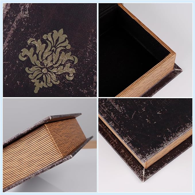 SICOHOME Decorative Book Box Set of 2 Wood Faux Book Box - Image 6