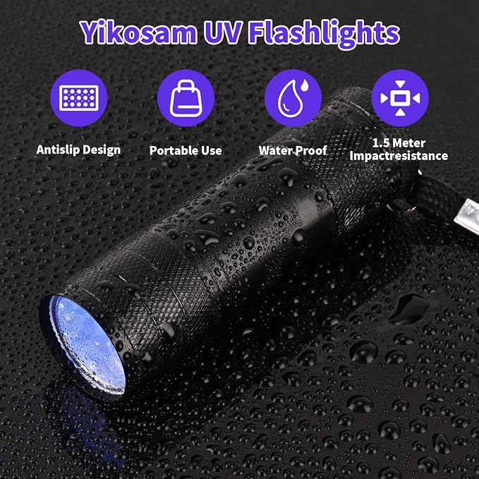 10 Pcs UV Black Light Flashlights Bulk, 9 Led 395-400nm Mini Blacklight - Image 8