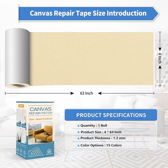 KING MOUNTAIN Canvas Repair Tape, Outdoor Gear Patch, 4×63 Inches, Waterproof - Image 4