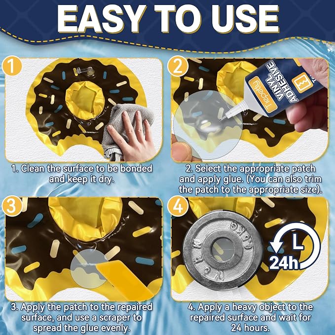 Tiepetly Vinyl Repair Kit Transparent, Air Mattress Patch Kit Heavy Duty - Image 6
