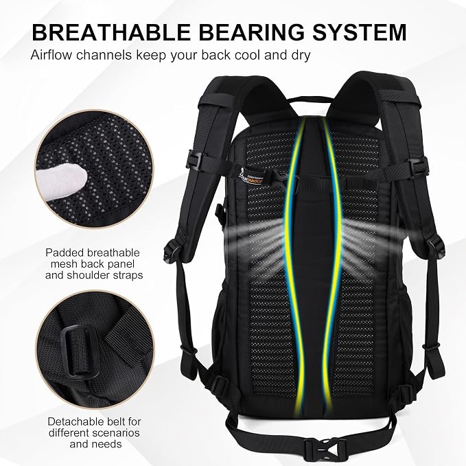 MOUNTAINTOP Hiking Backpack, 25L Camping Backpack, Men Women Hiking Daypack - Image 6
