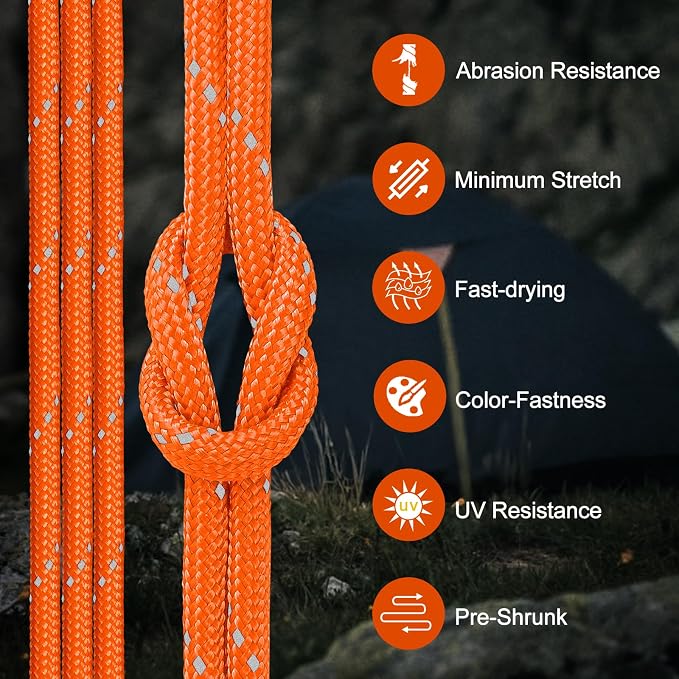 Reflective Paracord Rope 850Ib, 50/100/200/500/1000ft 4MM 11 Strand Strong - Image 5