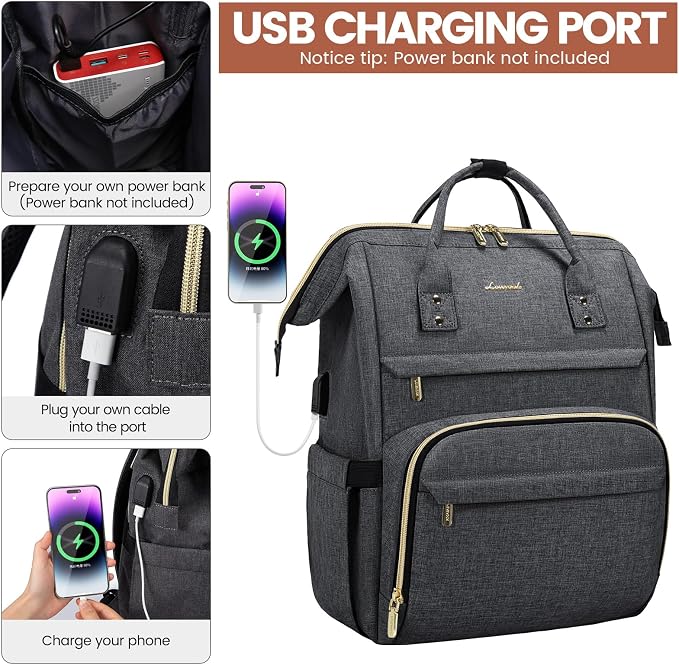 LOVEVOOK Laptop Backpack for Women, 15.6 Inch Professional Womens Travel - Image 4