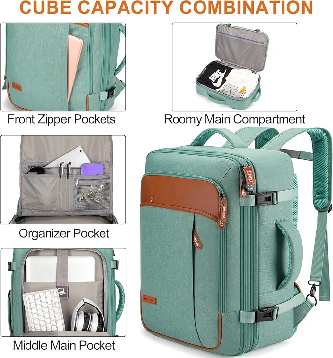 Lumesner Carry on Travel Backpacks, Extra Large 40L Flight Approved Bag - Image 4