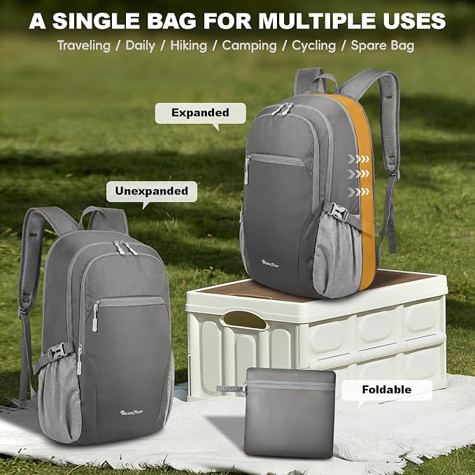 Seektop Lightweight Packable Hiking Backpack Waterproof Expandable 20L-28L - Image 10