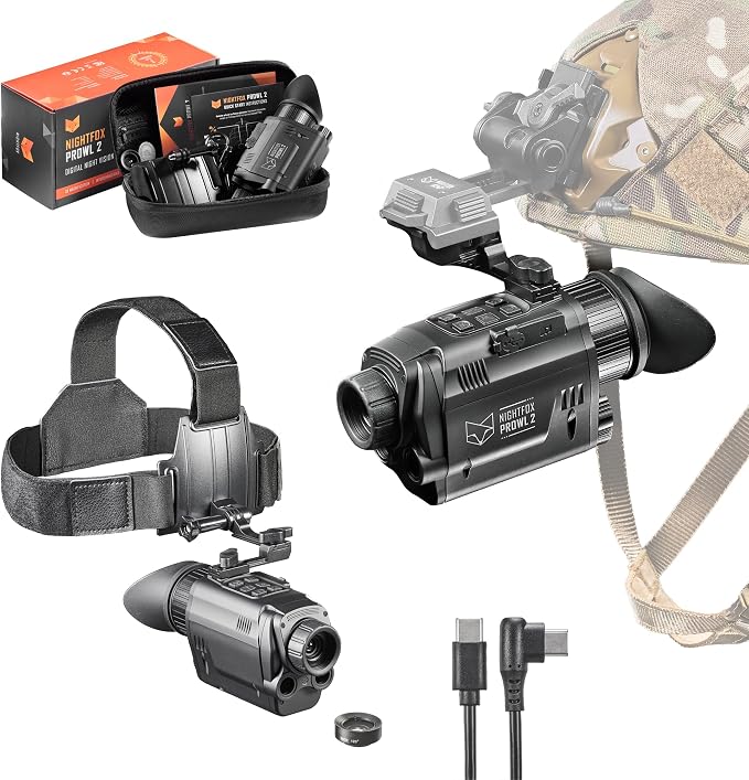 Nightfox Prowl 2 Night Vision Goggles, Infrared Night Vision Monocular by Nightfox