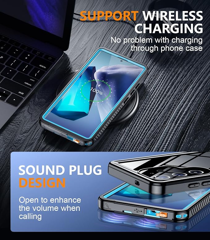 Temdan Designed for Samsung Galaxy S24 Ultra Case, Waterproof Built-in Lens & - Image 6