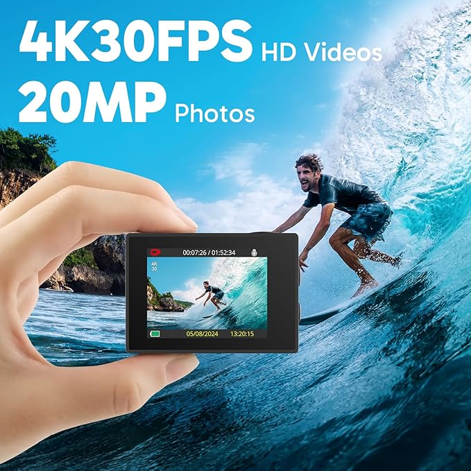 AKASO EK7000 4K30fps Action Camera - 131ft Waterproof Camera - Image 2