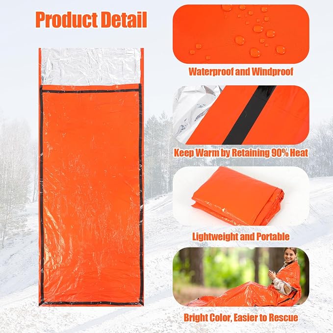 4 Pack Emergency Bivy Sack Bivy Bag - Image 3