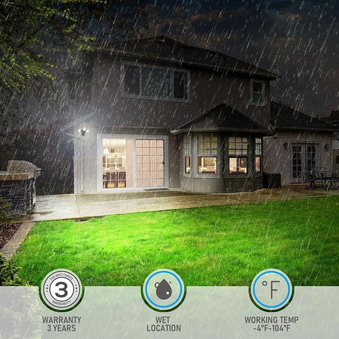 LEONLITE 3CCT LED Security Light Motion Sensor, Aluminum Flood Lights Outdoor - Image 6